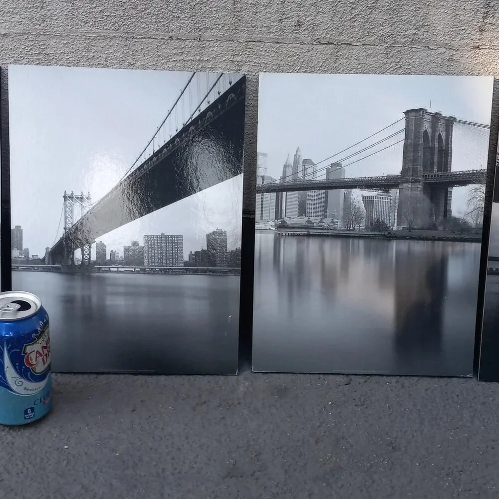 IKEA Gronby 4X Photographic Wall Art Panals New York City Bridges